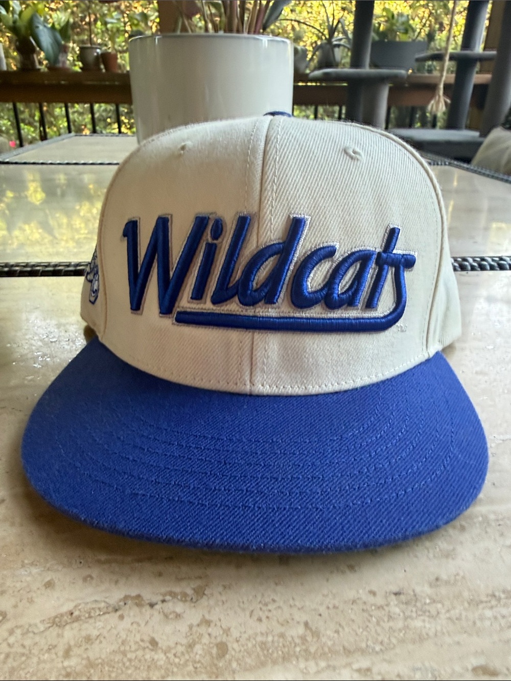 Wildcats Embroidered Two-Tone Baseball Cap - White & Blue